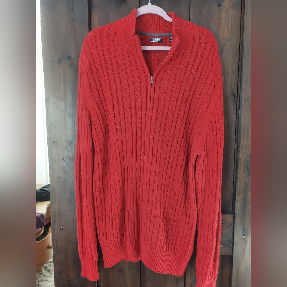 Izod Red Cableknit Sweater NWOT
